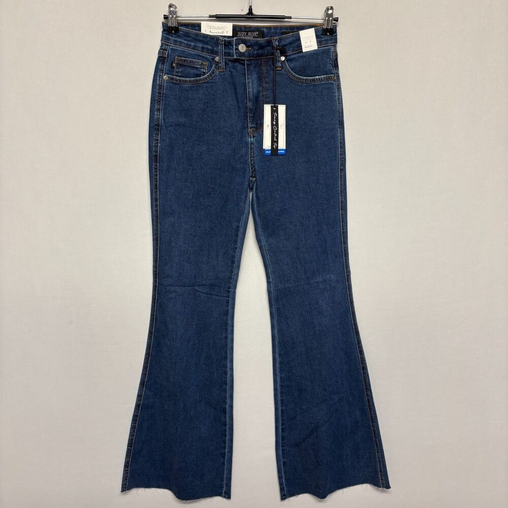 NWT Judy Blue Women High Waist Flare Jeans Size 7/28 Blue Denim C138 -24